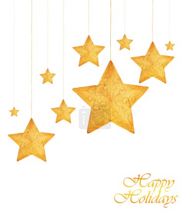 Golden stars Christmas tree ornaments
