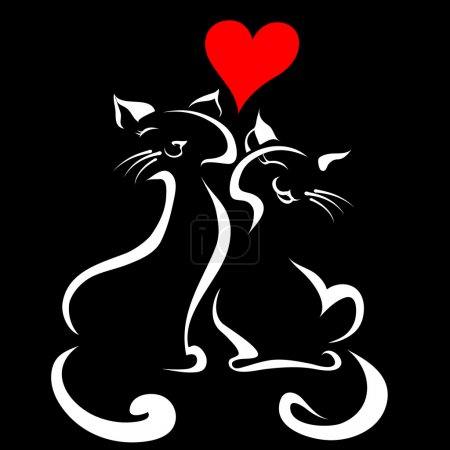 Happy cats in love