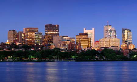 Boston city at night