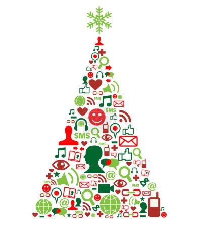 Christmas tree with social media icons