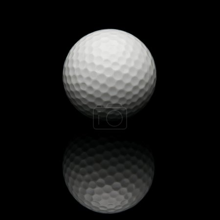 Golf ball isolated on black background