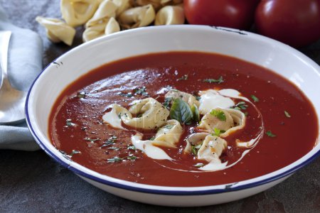 Tomato Soup with Tortellini