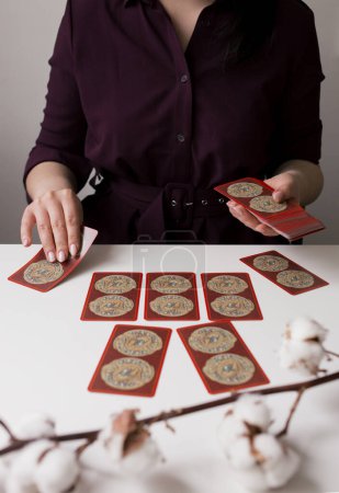 tarot cards on the white table