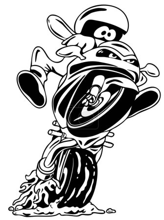 Sportbike motorcycle vector cartoon illustration