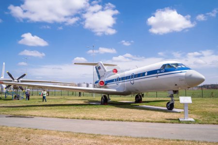 Passenger turbojet Yak-40. Orenburg, Russia - May 04, 2019: Airliner at the Museum of Civil Aviation at Gagarin Airport