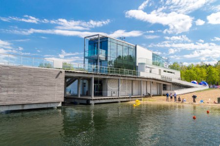 Olsztyn, Poland - May 1, 2018: Water Sports and Recreation Centre on Ukiel lake.