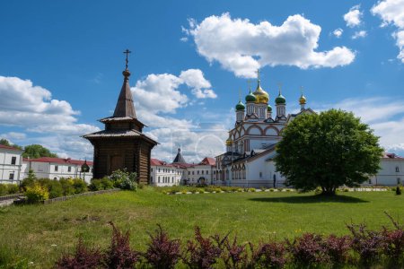 Varnitsky Trinity-Sergius Monastery in Yaroslavl Region, Rostov Veliky, Varnitsa village on a summer day. 