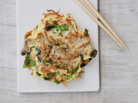 Korean style Egg mushroom pancakes