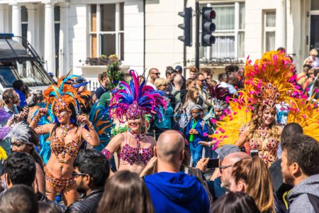 Colourful participants during the Notting Hill Carnival
