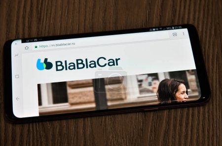 Moscow, Russia - October 10. 2018.. BlaBlaCar is an online marketplace for carpooling