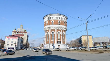 Orenburg, Russia - March 29, 2019: Water tower