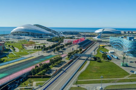 Sochi, Russia - October 2019: Olympic Park Sochi - aerial view