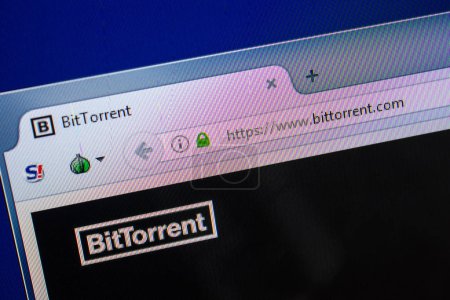 Ryazan, Russia - July 25, 2018: Homepage of BitTorrent website on the display of PC. Url - BitTorrent.com 