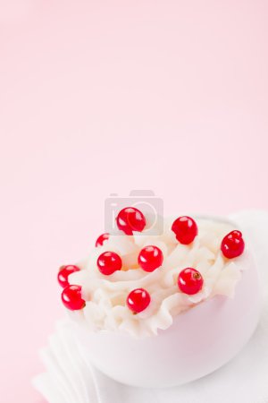 Cream Dessert with currants