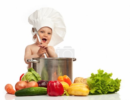 Little boy in chef's hat