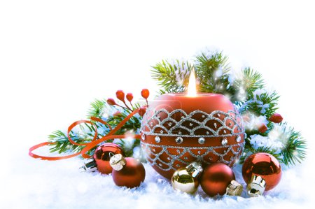Christmas Decorations on white background