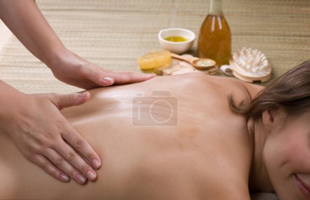 Spa. Young Woman Getting A Massage