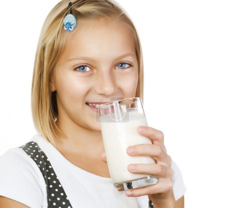 Little Girl Drinking Milk