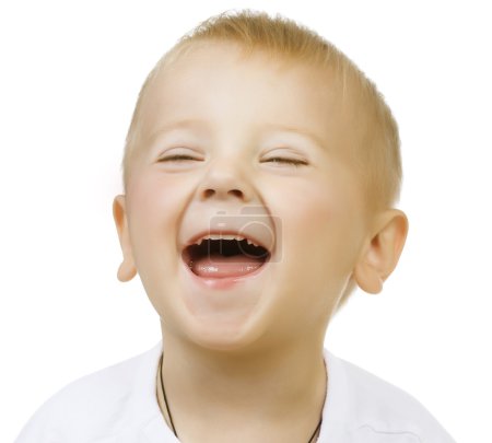 Laughing Cute Baby Boy over white