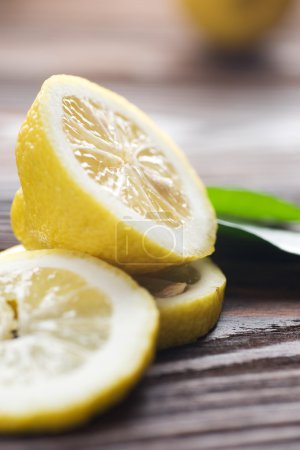 Fresh Lemon Closeup. Selective Focus