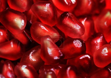 Pomegranate. Macro of peeled ripe seeds