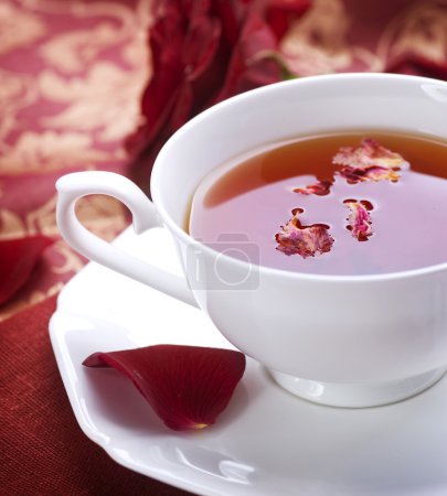 Healthy Tea with rose petals