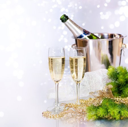 Champagne. New Year Celebration