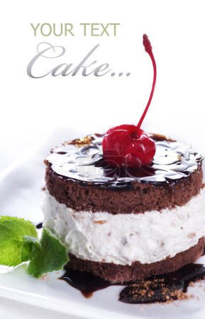 Chocolate Cake Over White