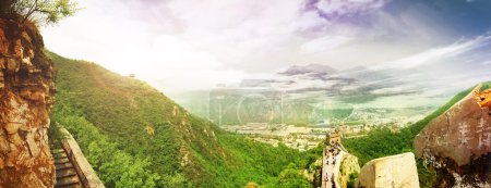 China. Great Wall. Panoramic View