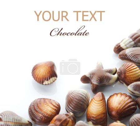 Chocolate Seashells Isolated On White