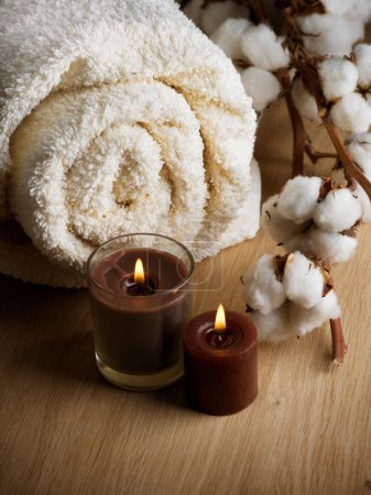 Cotton Towel And Candles