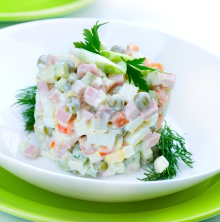 Salad Olivier. Russian traditional salad