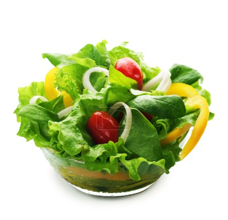 Healthy Vegetarian Salad Over White