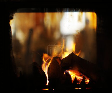 Fireplace flame background