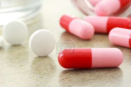 Red and pink pills