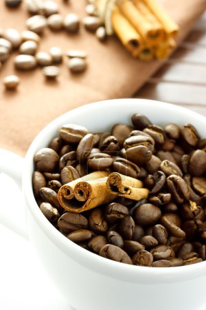 Coffee beans and Cinnamon Sticks