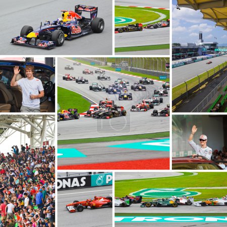 SEPANG, MALAYSIA - APRIL 10: Collage of photos at race of Formul