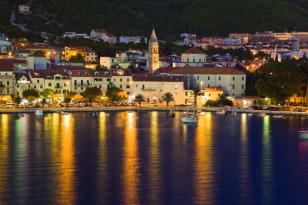 Town Makarska in Croatia at night