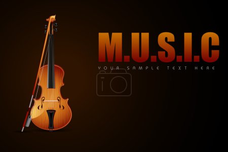 Violin on Music Background