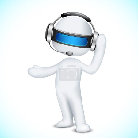 3d Man in Vector in Call Center