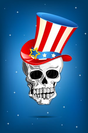 Skull with American Hat