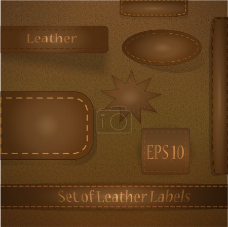 Set of the leather labels