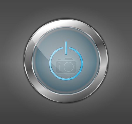 Blue metal power button
