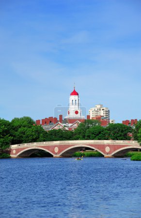 Boston Harvard University campus with Bridge