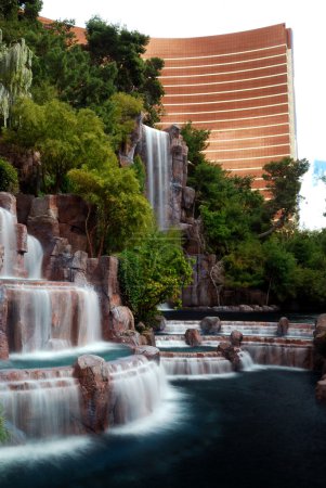 Waterfall and Wynn Hotel, Las Vegas