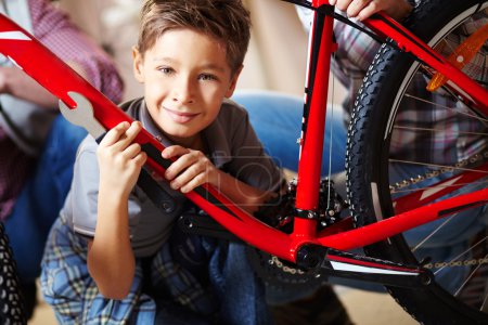 Boy with mountain bike