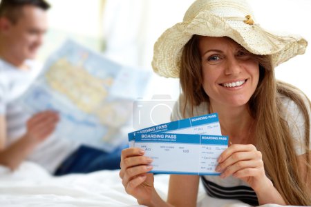 Woman with tickets