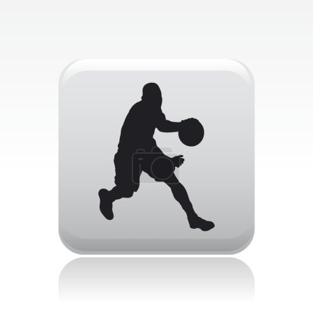 Vector illustration of single basketball player icon