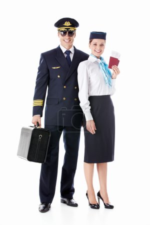 The pilot and stewardess