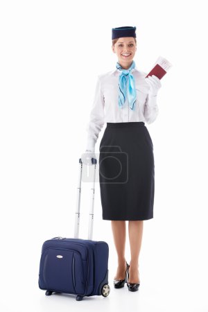 Stewardess with a passport